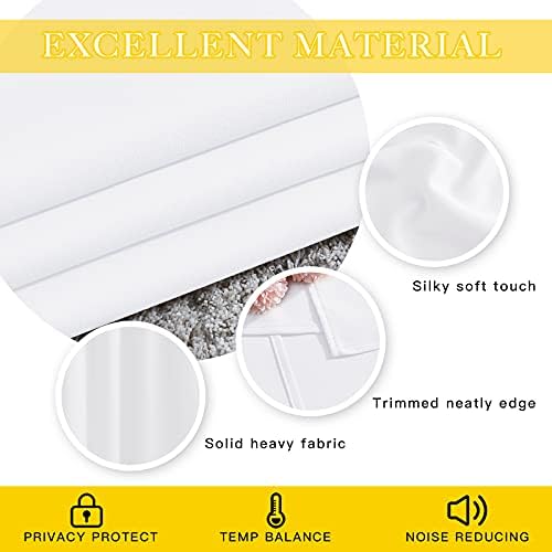 NICETOWN Sliding Door Curtain Window Treatment, Energy Smart Thermal Insulated Extra Wide Solid Blackout Curtains/Drapes for Patio Door/Porch (Pure White, 1 PC, W80 x L108) - Image 4