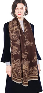EXTREE Scarfs for Women Pashmina Silky Shawl Wrap for Evening Dressing Blanket Open Front Poncho Cape - Image 3