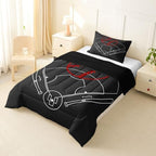 Baseball Field Print Comforter Set Twin Size,Boys Ball Sports Games Themed Quilt Set for Kids Boys Bedroom Collection,Red Baseball Bat Sporting Equipment Soft Bedding Set with 1 Pillowcase - Image 7
