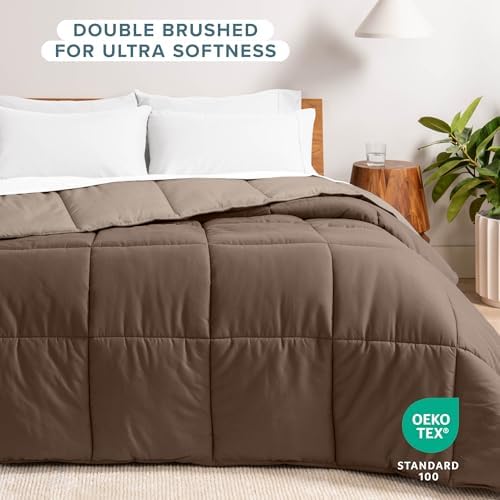 Bare Home Reversible Comforter (Full, Cocoa/Taupe) - Image 3
