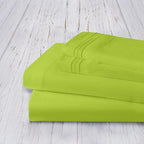 Mocassi Twin XL Sheet Set - Luxury Hotel 1800 Premier Bedding Sheets & Pillowcases - Ultra Soft Breathable & Cooling Bed Sheets - Deep Pocket - Wrinkle Resistant - 4 Piece Set - Twin XL, Lime - Image 4