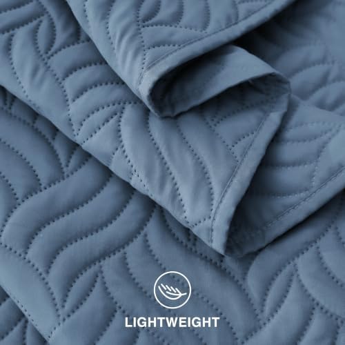 Love's cabin Quilts for Queen Bedspreads, 7 Pieces Bed in a Bag, Misty Blue - Image 7