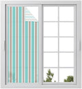 Window Privacy Film Frosted, Teal Brown Striped Static Cling Door Window Covering, Modern Farmhouse Vertical Stripes UV Blocking Windows Film for Office, Hotel, Bedroom, 29.5 x 78.7 Inches by Unknown
