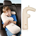 FLORICH Memory Foam Kids Travel Pillow, Car Sleeping Pillow, F-Shape Car Pillows for Adults and Children, Traveling Car Pillow for Kids with Removable Pillowcase (Beige) by FLORICH