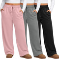 Evervibe 3 Pack Women's Plus Size Wide Leg Pants Baggy Sweatpant by Evervibe