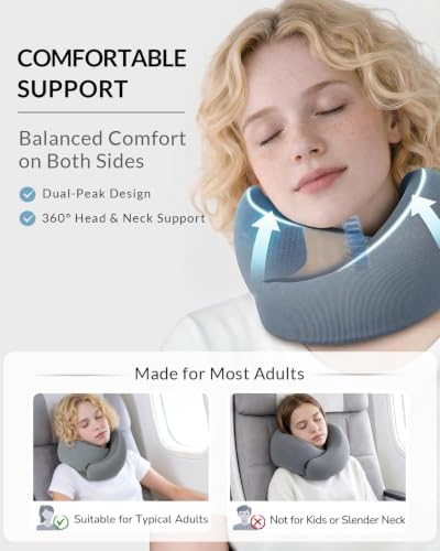 Travel Neck Pillow - Memory Foam Airplane Pillow with Chin Support - Image 2