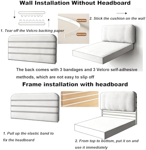 Upholstered Headboard Queen Bed Headboard Pillow Teddy Fleece Wall Mounted Resting Back Support Bolster Cushion for Sitting in Bed, Snowball Foldable Backrest for Bedroom Daybed, Brown 63x24x8 Inch - Image 5