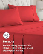 Standard Pillow Cases - 8 Pack Soft Pillowcase Covers - 20" x 26" (Red) - Image 4