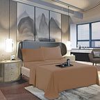 Mocassi Cali King Sheet Set - Luxury Hotel 1800 Premier Bedding Sheets & Pillowcases - Ultra Soft Breathable & Cooling Bed Sheets - Deep Pocket - Wrinkle Resistant - 4 Piece - Cali King, Taupe - Image 3