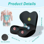 Seat Cushion for Office Chair, Ergonomic Cushion with Lumbar Support Pillow - Image 2