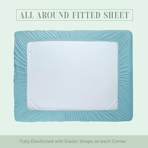 Elegant Comfort 1500 Premium Quality 4-Piece Bed Sheet Set - 18-24 Inch Extra Deep Pocket, Smart Storage Pockets, Wrinkle Free Ultra Soft 4PC Extra Deep Pocket Sheets, Twin/Twin XL, Aqua - Image 7