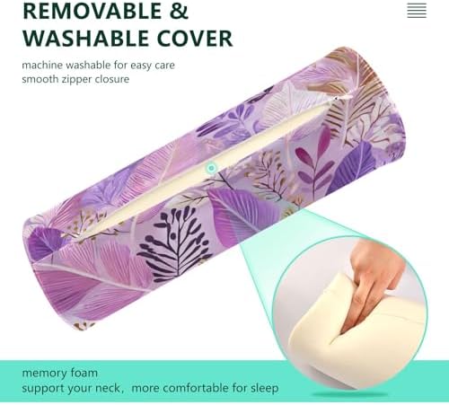 c Neck Roll Pillow Bolster Round Health Memory Foam Long Cervical Cylinder Pillows with Removable Washable Cover for Body Bed Legs Back Yoga - Image 4