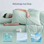 Breescape Cooling Pillow Cases King Size Set of 2, BlendTek™ Cooling Technology for Hot Sleepers & Night Sweats, Silky Soft Cool Pillowcases for Hair & Skin Care, 20" x 36", Mint Green - Image 3