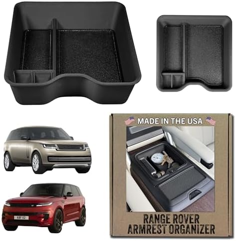 Armrest Organizer for 2023-2027 Range Rover & Range Rover Sport (with Refrigerator (2023, 2024, 2025, 2026, 2027)) Made in USA, Interior Accessory by Handmade
