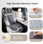 FLORICH 3 PCS Seat Cushion for Carseat Lumbar Support Pillow Car Neck Headrest Pillows Ultrathick Memory Foam Seat Pads Pressure Relief Back Cushion for Office Chair(Beige Grey) - Image 4