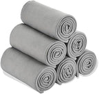 Fleece Throw Blankets Bulk Fleece Blankets Solid Wholesale Lightweight Warm Soft for Pet Bed Sofa Couch Office Wedding Gifts Travel Seasons (Grey, Pack of 6-50x60 Inches) by SPEICALGLORY