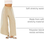 Athlisan Womens Summer Casual Loose Striped Wide Leg Lounge Pants Elastic Waist Palazzo Trousers - Image 4