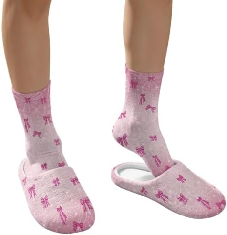 Jeiento Womens Fuzzy Slipper and Socks Winter Warm Gifts for Mom,Wam Cozy Indoor Socks Comfort Home Shoes - Image 4