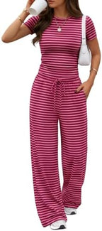 Trendy Queen Women's 2 Piece Matching Summer Lounge Set with Pockets by TrendyQueen