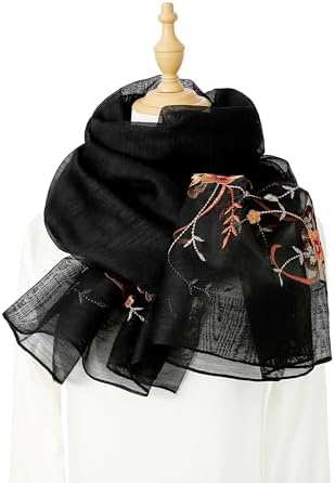 STARWHISPER Women Silk & Wool Long and Large Scarf Shawl Wrap For Evening Dress - Image 3