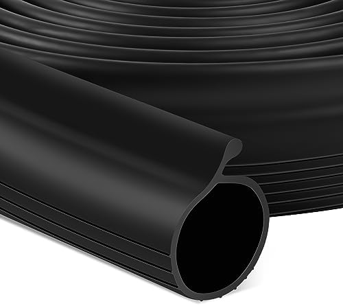 10 FT Garage Door Bottom Seal Rubber 0.19" P Bulb Bottom Garage Weather Stripping for Single Channel, Flexible Weatherproof Replacement Strip Seal Fits Single Track Garage Doors (10FT, Black) by MYFAMIREA