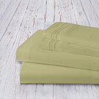Mocassi Queen Sheet Set - Luxury Hotel 1800 Premier Bedding Sheets & Pillowcases - Ultra Soft Breathable & Cooling Bed Sheets - Deep Pocket - Wrinkle Resistant - 4 Piece Set - Queen, Sage Green - Image 4