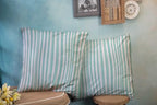EMMTEEY Green White Vertical Pastel Stripes Pillow Covers 24x24 Set of 2 - Image 3