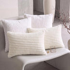 Bedorm Faux Fur Pillowcases Set of 2 King Size Plush Fluffy Pillow Cover Ivory White, Zipper Closure by Bedorm
