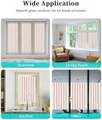 Window Privacy Film Frosted, Orange Stripes Reusable Static Cling Window Tints, Modern Minimalist Vertical Lines Heat Control Windows Films for Offices, Balcony, 29.5 x 118 Inches - Image 7