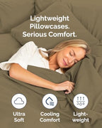 Queen Pillow Cases - 6 Pack Soft Pillowcase Covers - 20" x 30" (Khaki) - Image 3