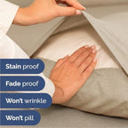 Queen 6 Piece Bed Sheet Set - Breathable & Cooling Sheets - Heathered Beige - Image 5