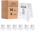 ACKO 16 Inch 6 Pack Folding Step Stool, Safety Lock, Holds 400 lbs, White by ACKO