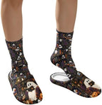 Jeiento Women's Fuzzy Slippers and Sock Set Warm Cozy Memory Foam House Shoes Soft Slip-on Slides Spa Slippers for Hotel - Image 4
