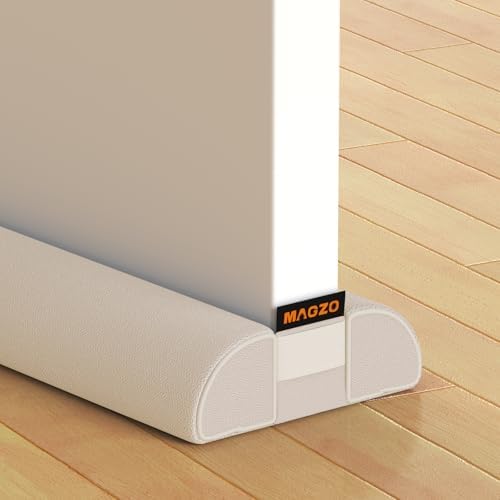 MAGZO Under Door Draft Stopper, 36 Inch Adjustable Door Gap Filler, White by MAGZO