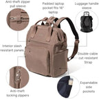Baggallini Securtex Anti-Theft Windsor Backpack for Travel, Work & College, RFID & Locking Zipper, Up to 16" Laptop - Image 3