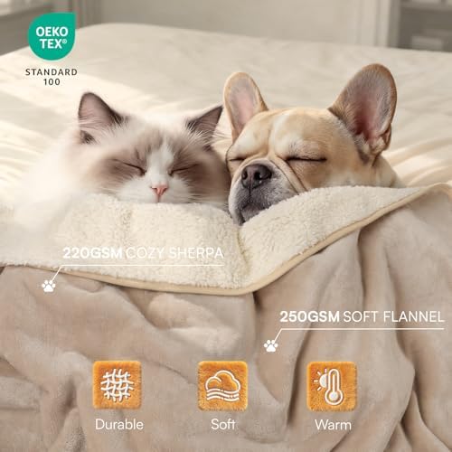 Luciphia Waterproof Blanket for Large Dog, Reversible Sherpa Couch Cover - Image 3
