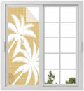 Window Privacy Film Frosted, Yellow Tropical Tree Static Cling Door Window Covering, Summer Coastal Palm Trees UV Blocking Windows Film for Office, Hotel, Bedroom, 29.5 x 78.7 Inches by Unknown