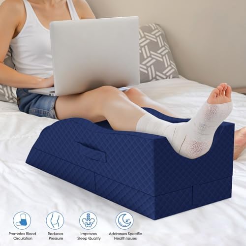 TranquilRelax Leg Elevation Pillows for After Surgery, Full-Blue - Image 6