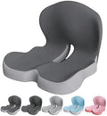 Celinva Orthopedic Cushion Seat Cushion,L-Shaped Lumbar Support,Breathable,Design for Office Chair,Car,Wheelchair Ergonomic Non Slip MemoryFoam Seat Skin with Back Support (Dark Grey-b) by Unknown
