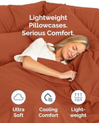 King Pillow Cases - 8 Pack Soft Pillowcase Covers - 20" x 40" (Terracotta) - Image 3