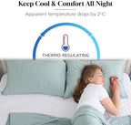 CHOSHOME Cooling Pillow Cases Zipper Pillow Covers Q-Max > 0.45 Zippered Pillowcases for Hot Sleepers, Soft, Breathable, Skin-Friendly, 4 Pack (Queen, 20"x30", Green) - Image 3
