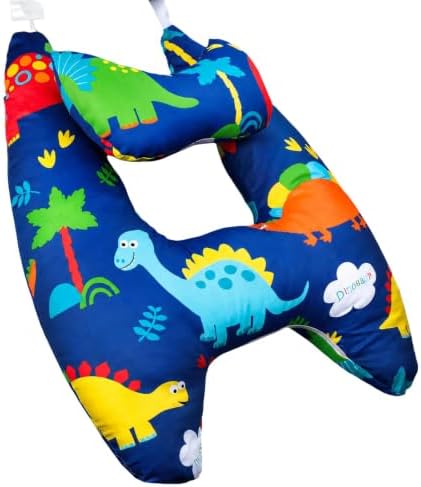 Comfort Pillow for Youth Riders with Wraparound, Blue Dinosaur - Image 4