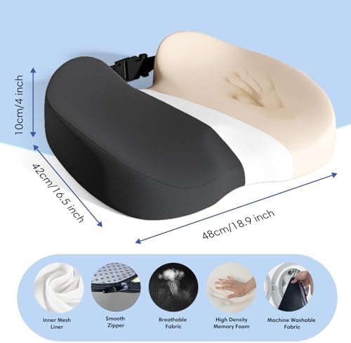 Memory Foam Seat Cushion for Tailbone Pain Relief, Sciatica, Office - Image 2