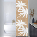 Window Privacy Film Frosted, Brown Tropical Tree Reusable Static Cling Window Tints, Summer Coastal Palm Trees Heat Control Windows Films for Offices, Balcony, 29.5 x 118 Inches - Image 3
