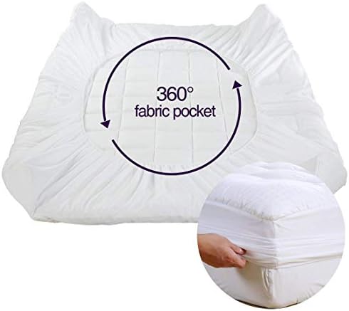 EASELAND Queen Size Mattress Pad Cotton Pillow Top Mattress Topper White - Image 5