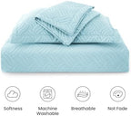 Love's cabin Oversized King Quilt Set, Soft Bedspread Comforter, Light Blue - Image 6