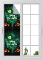 Window Privacy Film Frosted, Halloween Reusable Static Cling Window Tints, Green Spooky Pumpkin Ghost Moonlight Castle Heat Control Windows Films for Offices, Balcony, 29.5 x 118 Inches by Unknown