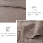 Exclusivo Mezcla 3-Piece California King Size Quilt Bedding Set, Taupe - Image 5