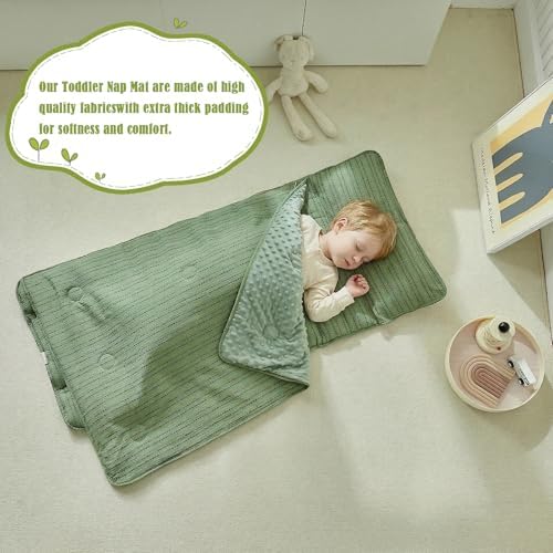 Toddler Nap Mat with Pillow & Minky Dot Blanket, Extra Large Roll Up Sleeping Mat for Daycare, Preschool & Kindergarten,Slumber Bags for Girls - Image 6