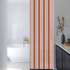 Window Privacy Film Frosted, Burnt Orange Brown Striped Reusable Static Cling Window Tints, Modern Farmhouse Vertical Stripes Heat Control Windows Films for Offices, Balcony, 29.5 x 118 Inches - Image 3